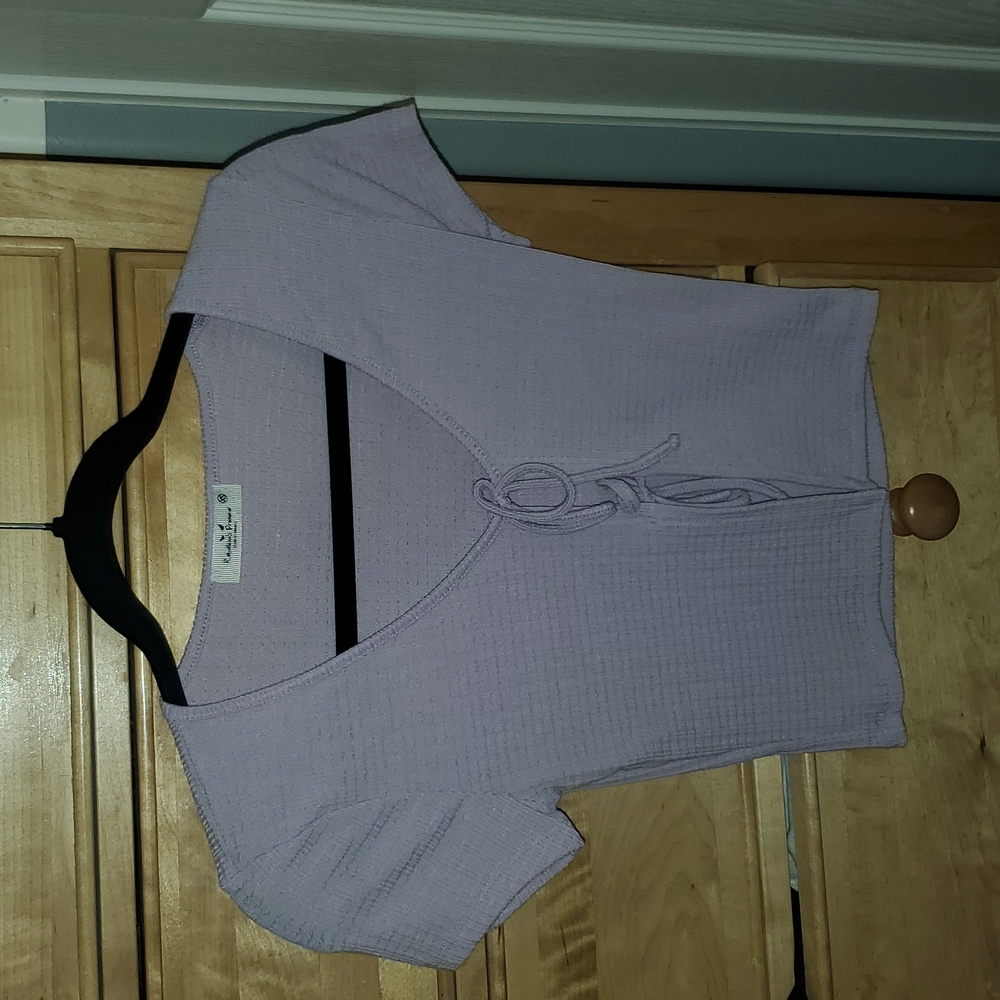 NWOT- Rebellious Dreamer cropped Tie Top- XS- Lilac purple
